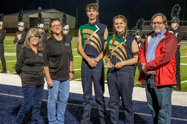 Independence High band members stand together